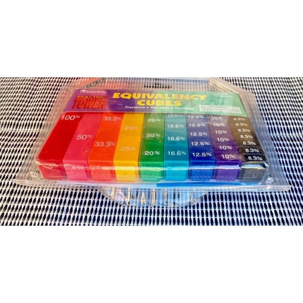 Learning Resources Fraction Tower Equivalency Percent Tower Cubes -Colors- New!